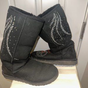 Embellished black Ugg boots
